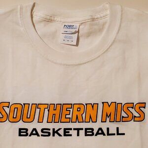 Southern Mississippi Golden Eagles Basketball White Crew Neck T-shirt Mens Med